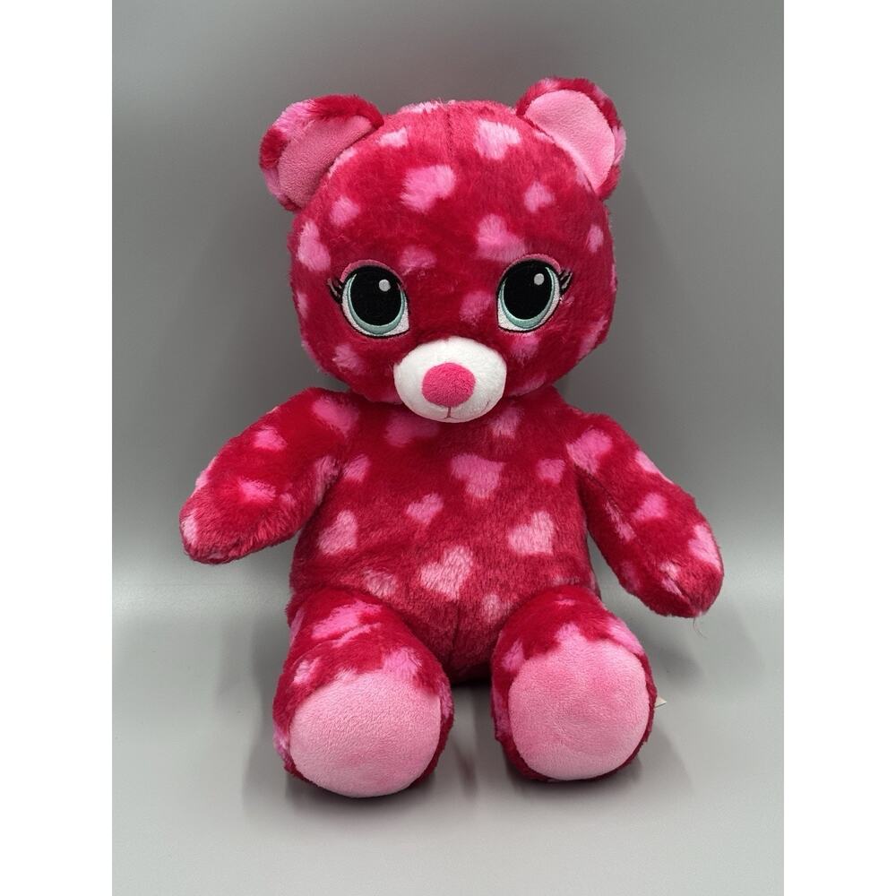 Build A Bear Sweet Hugs Pink Bear W/ Hearts Design Plush 14” Stuffed Animal 2015